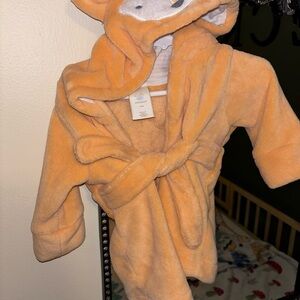 Cloud Island Orange Fox Plush Pajama Robe